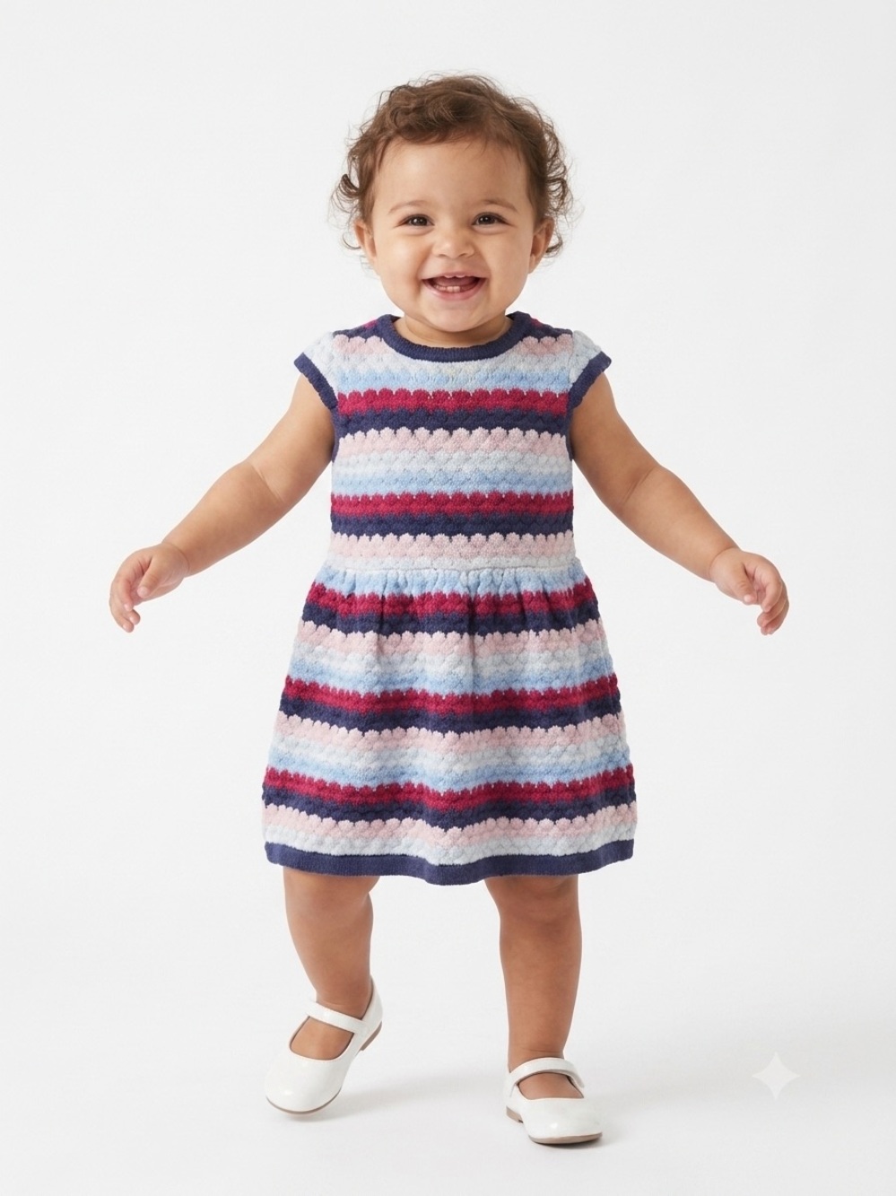 Janie and Jack Toddler Girl Striped Knit Dress 18-24 Months
